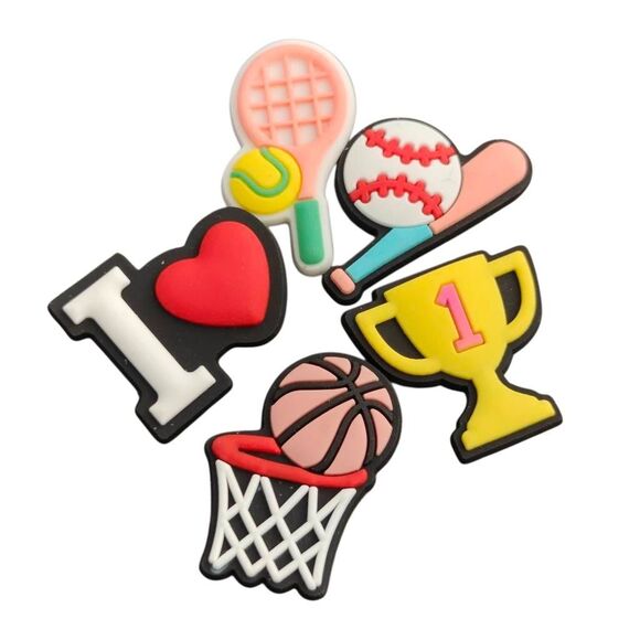 5 PC Sport Croc Charm Set Jibitz - Picture 1 of 1